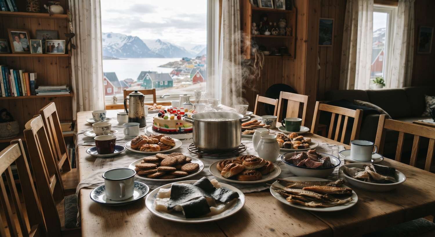 Guests at a Greenlandic kaffemik
