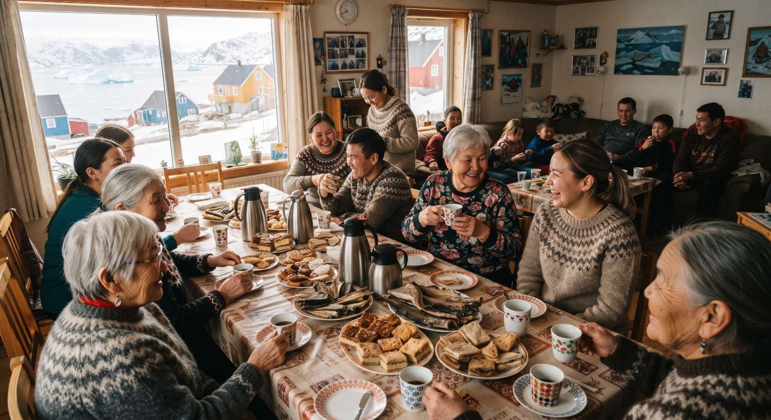 Kaffemik in a Greenlandic home
